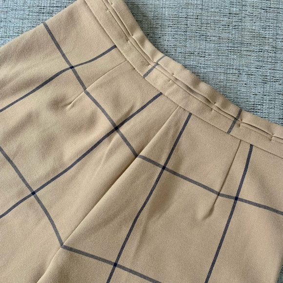 💫HP‼️💫 NEW ANTHROPOLOGIE “Sable” Windowpane Trousers in Tan, Size 8 - Picture 7 of 7